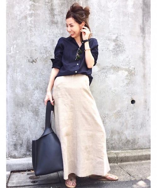 マディソンブルー アパルトモン LINEN MAXI SKIRT