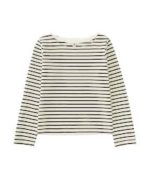 UNIQLO | GIRLS ボーダーボートネックT（長袖）(Tシャツ/カットソー)