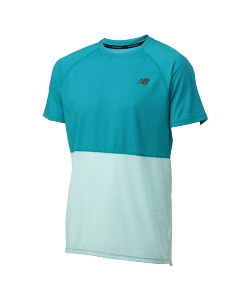 NEW BALANCE(ニューバランス)の「ピンドットカラーブロックショートスリーブ(メンズ > アパレル > トレーニング・メンズ・DZH ディープオゾンブルーヘザー・XL/L/M/S)」の1枚目の写真