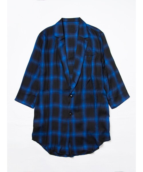 Luv maison（ラブメゾン）の「オンブレチェック7分袖チェスターシャツ（トップス・メンズ・ブラック/レッド/ブルー・M/L）」の17枚目の写真