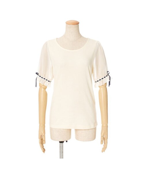 F i.n.t（フィント）の「はしごレース使いパフT/F i.n.t（Tシャツ/カットソー・レディース・その他）」の2枚目の写真