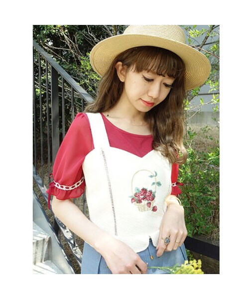 F i.n.t（フィント）の「はしごレース使いパフT/F i.n.t（Tシャツ/カットソー・レディース・その他）」の4枚目の写真