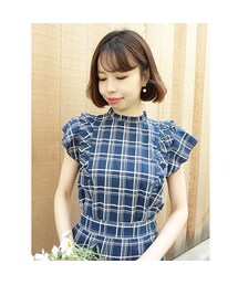 F i.n.t | サイド釦フリルスリーブブラウス/F i.n.t(シャツ/ブラウス)