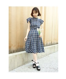 F i.n.t | ミドル丈チェックタックスカート/F i.n.t(スカート)