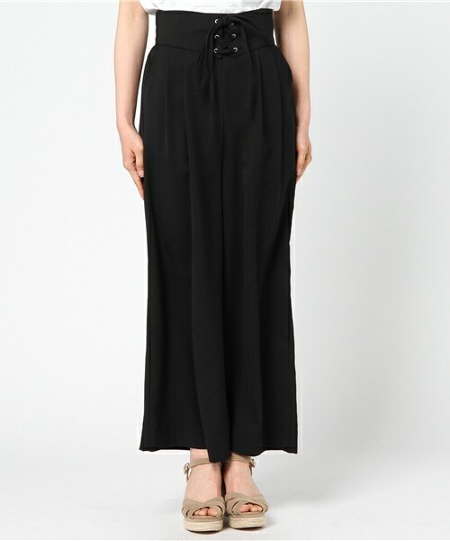 archives（アルシーヴ）の「ベルトレースアップワイドパンツ（その他パンツ・レディース・アイボリー/ブラック/グレー・MEDIUM）」の4枚目の写真