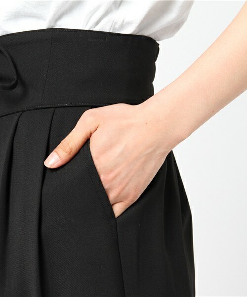 archives（アルシーヴ）の「ベルトレースアップワイドパンツ（その他パンツ・レディース・アイボリー/ブラック/グレー・MEDIUM）」の9枚目の写真