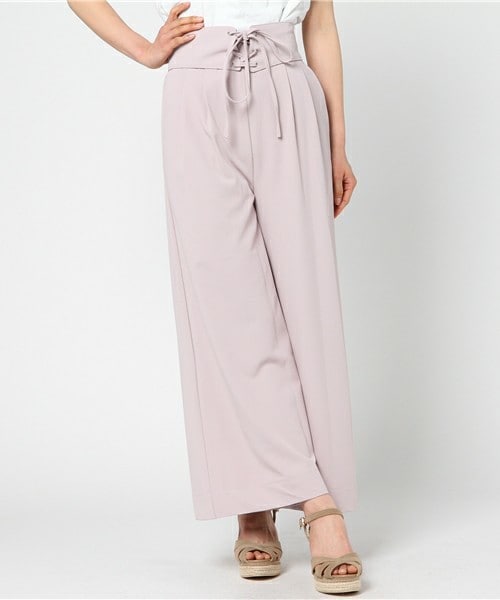 archives（アルシーヴ）の「ベルトレースアップワイドパンツ（その他パンツ・レディース・アイボリー/ブラック/グレー・MEDIUM）」の3枚目の写真