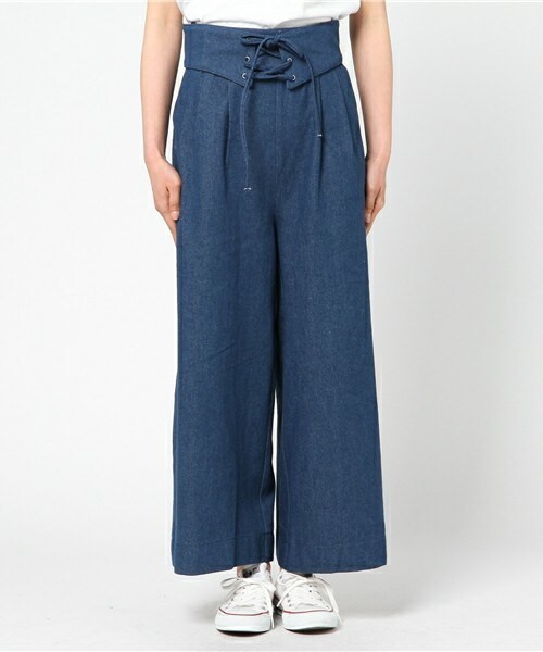 archives（アルシーヴ）の「コルセットベルト付ワイドパンツ（その他パンツ・レディース・ブルー/ネイビー・MEDIUM）」の3枚目の写真