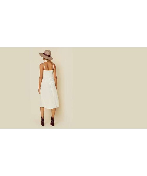 Flynn Skye（フリンスカイ）の「Flynn skye mara midi dress（ワンピース・レディース・WHT・XS/S/M）」の3枚目の写真