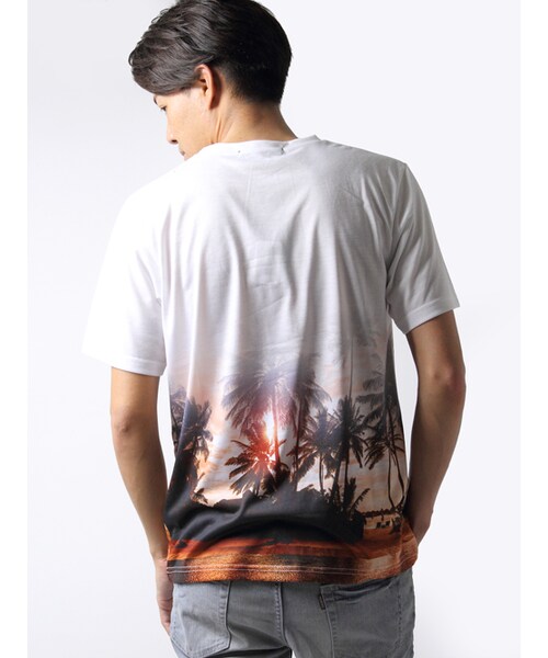 JACKROSE（ジャックローズ）の「サンセットフォト・ロゴTEE（トップス・メンズ・ブラック/ホワイト・M/L）」の3枚目の写真