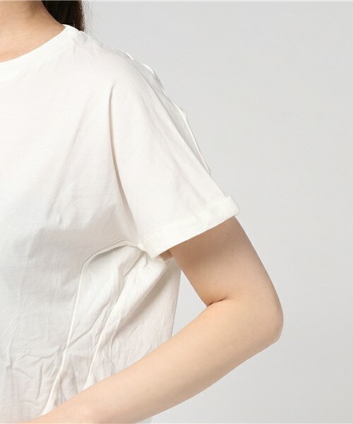 archives（アルシーヴ）の「製品染めオーバーチュニックTシャツ（Tシャツ/カットソー・レディース・オフホワイト/グリーン/パープル/ピンク・MEDIUM）」の9枚目の写真