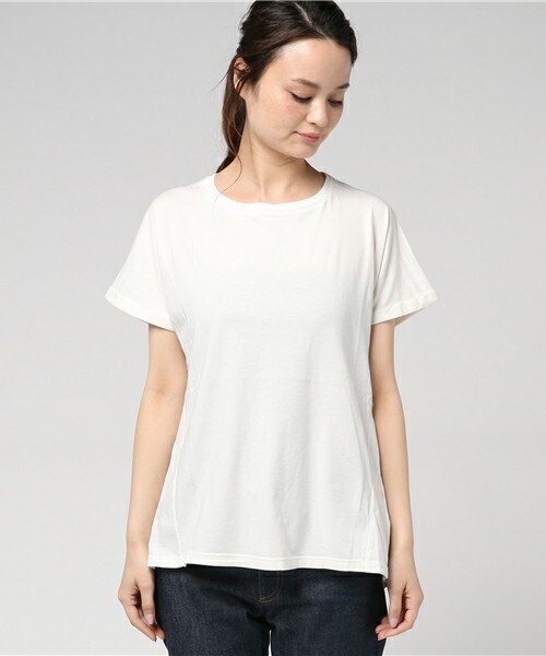 archives（アルシーヴ）の「製品染めオーバーチュニックTシャツ（Tシャツ/カットソー・レディース・オフホワイト/グリーン/パープル/ピンク・MEDIUM）」の5枚目の写真