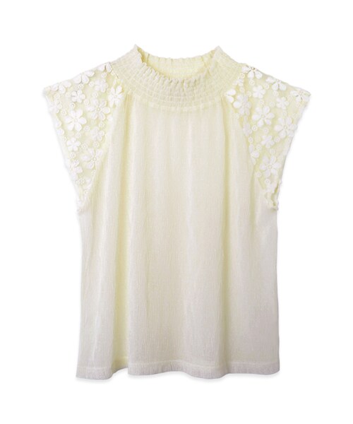flower(フラワー)の「shirring lace blouse~シャーリングレースブラウス(シャツ/ブラウス・レディース・ivory/gray・FREE)」の1枚目の写真