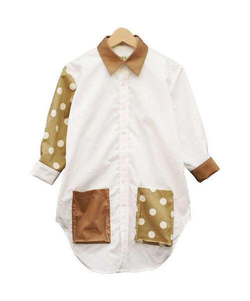 NIRAME.CO（ニラメッコ）の「たむたむしゃつ～ココアどっと～（シャツ/ブラウス・レディース・その他）」の2枚目の写真