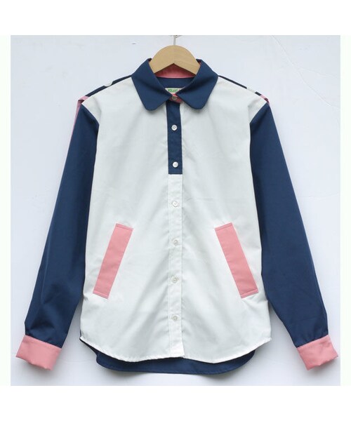 NIRAME.CO（ニラメッコ）の「羽散歩しゃつ　 ネイビー×ピンク（シャツ/ブラウス・レディース・その他）」の6枚目の写真