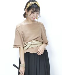 archives | フィブリルサテン肩紐フレア袖ブラウス(シャツ/ブラウス)