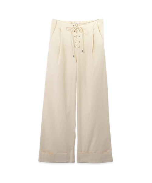 flower(フラワー)の「lace up pants~レースアップパンツ(その他パンツ・レディース・beige/ivory・FREE)」の2枚目の写真