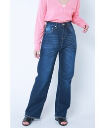 Flugge | Straight fringe HW denim(デニムパンツ)