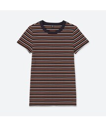 UNIQLO | リブボーダークルーネックT（半袖）(Tシャツ/カットソー)