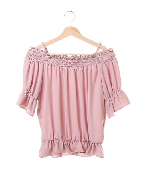INGNI（イング）の「キャンディー袖オフショル5分袖／TOPS（トップス・レディース・ｵﾌﾎﾜｲﾄ/ﾏｽﾀｰﾄﾞ/ﾐﾝﾄｸﾞﾘｰﾝ/ﾌﾞﾙｰ/ｽﾄﾗｲﾌﾟ/ﾗﾍﾞﾝﾀﾞｰ/ﾋﾟﾝｸ/ｵﾌｸﾛ/ｽﾄﾗｲﾌﾟ・M）」の13枚目の写真