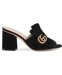 GUCCI | Suede mid-heel slide(Sandals)