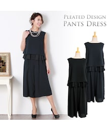 sankyo shokai | パンツドレス セットアップ プリーツデザイン ガウチョパンツ(ドレス)