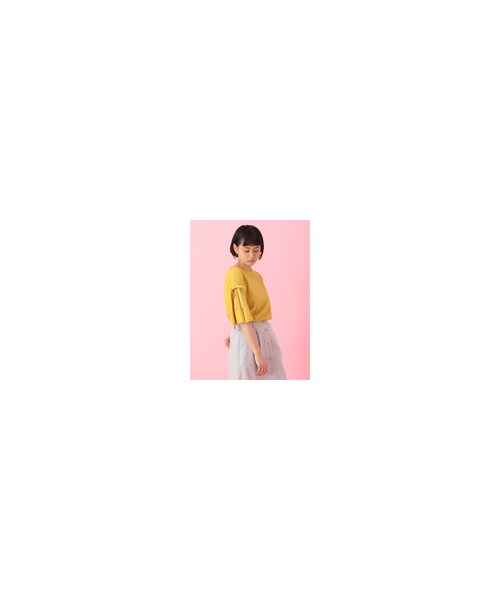 ehka sopo(エヘカソポ)の「袖リボンデザインフレアプルオーバー(トップス・オフホワイト/イエロー/グリーン・M)」の4枚目の写真