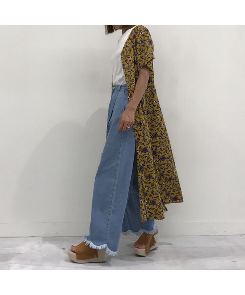 copine（コピン）の「【期間限定価格】スカラップフリンジワイドデニム（2color）（デニムパンツ・レディース・その他）」の3枚目の写真