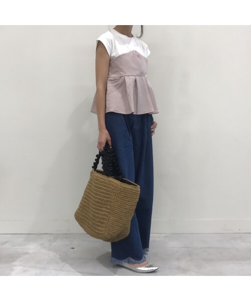copine(コピン)の「フリルハンドルカゴペーパートートバッグ(かごバッグ・レディース・その他)」の13枚目の写真
