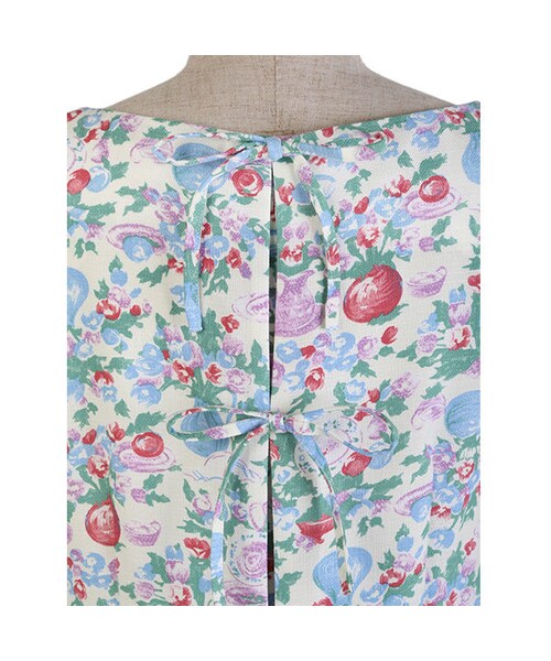 F i.n.t（フィント）の「フラワーベース柄バックリボンワンピース/F i.n.t（ワンピース・レディース・その他）」の4枚目の写真