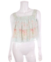 Bobon21 | バロック花柄シフォントップス(Tシャツ/カットソー)