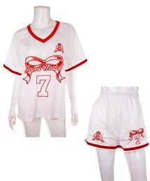 Bobon21 | スポーツMIXナンバーリング刺繍Tシャツ&ショーパンSET(ワンピース)