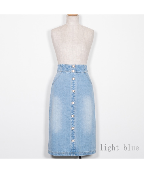 Crayme,（クレイミー）の「Decadence Rose Denim Skirt（デニムスカート・レディース・ライトブルー/ブルー/ダークブルー・S/M）」の2枚目の写真