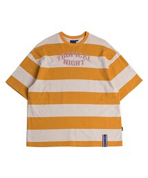 ROMANTIC CROWN | Tropical Night Stripe T shirt_Mustard(その他)