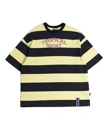 ROMANTIC CROWN | Tropical Night Stripe T shirt_Navy(その他)