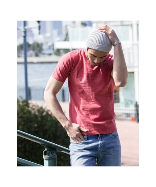 URBAN RESEARCH Sonny Label（アーバンリサーチサニーレーベル）の「USAcottonスラブクルーネックTシャツ（その他・メンズ・カーキ/ネイビー/レッド/ブラック/オフ・M/L）」の10枚目の写真