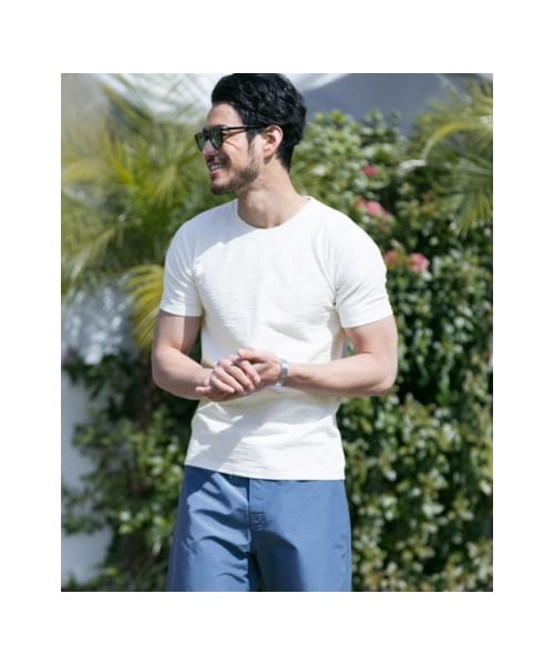 URBAN RESEARCH Sonny Label（アーバンリサーチサニーレーベル）の「USAcottonスラブクルーネックTシャツ（その他・メンズ・カーキ/ネイビー/レッド/ブラック/オフ・M/L）」の13枚目の写真