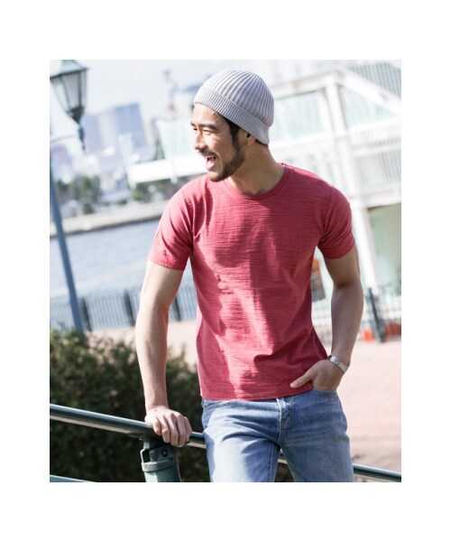 URBAN RESEARCH Sonny Label（アーバンリサーチサニーレーベル）の「USAcottonスラブクルーネックTシャツ（その他・メンズ・カーキ/ネイビー/レッド/ブラック/オフ・M/L）」の6枚目の写真