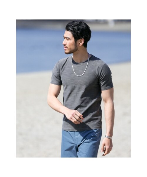 URBAN RESEARCH Sonny Label（アーバンリサーチサニーレーベル）の「USAcottonスラブクルーネックTシャツ（その他・メンズ・カーキ/ネイビー/レッド/ブラック/オフ・M/L）」の15枚目の写真