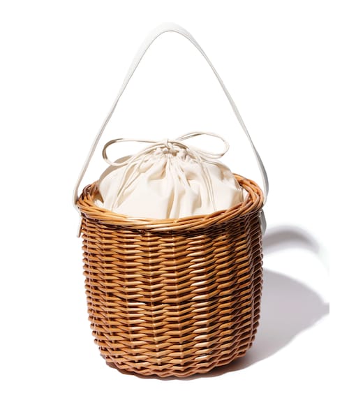 GRL（グレイル）の「バスケットカゴバッグ（かごバッグ・レディース・ブラック/オフホワイト/ブラウン・F）」の2枚目の写真