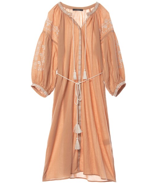 w closet(ダブルクローゼット)の「刺繍入りガウンワンピース(ワンピース/ドレス・レディース・オフホワイト/キャメル/ブラック・FREE)」の3枚目の写真