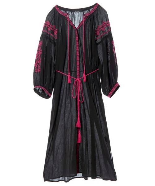 w closet(ダブルクローゼット)の「刺繍入りガウンワンピース(ワンピース/ドレス・レディース・オフホワイト/キャメル/ブラック・FREE)」の2枚目の写真