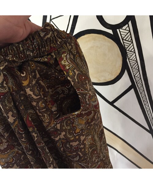 キュウリガン(キュウリガン)の「【個性的】奇抜 ペイズリー ブラウン 袴 ワイドパンツ キュロット(その他パンツ・メンズ・その他)」の5枚目の写真