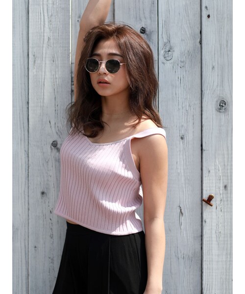 FLOVE(フローブ)の「リブニットビスチェ(トップス・レディース・ピンク/イエロー・F)」の6枚目の写真