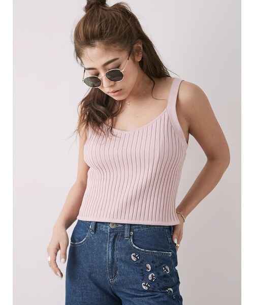 FLOVE(フローブ)の「リブニットビスチェ(トップス・レディース・ピンク/イエロー・F)」の8枚目の写真