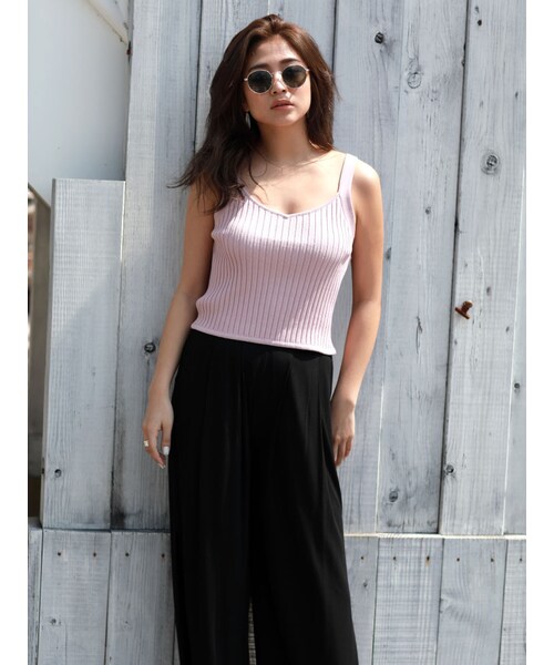 FLOVE(フローブ)の「リブニットビスチェ(トップス・レディース・ピンク/イエロー・F)」の7枚目の写真