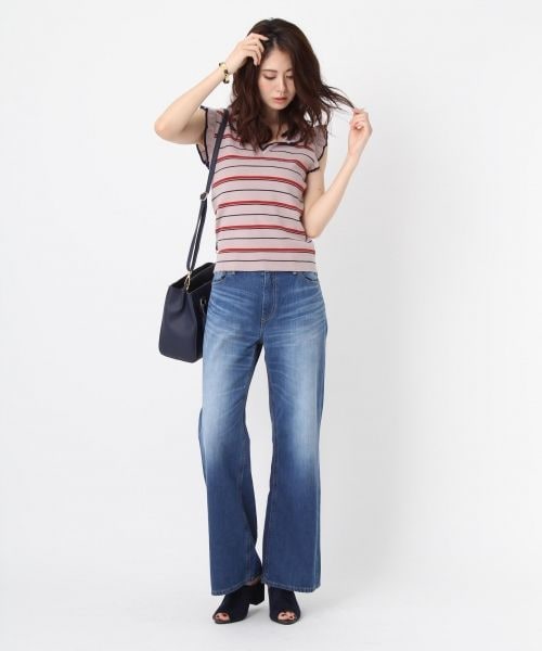 Andemiu（アンデミュウ）の「アクセツキフリルスリーブニット（トップス・アイボリー/ベージュ）」の6枚目の写真