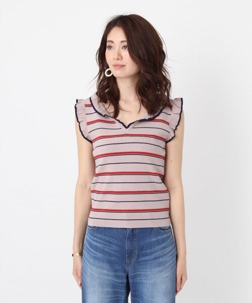 Andemiu（アンデミュウ）の「アクセツキフリルスリーブニット（トップス・アイボリー/ベージュ）」の9枚目の写真