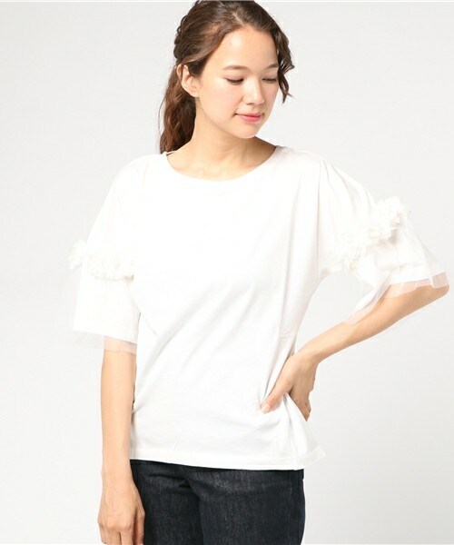 archives（アルシーヴ）の「フラワーチュール袖Ｔ（Tシャツ/カットソー・レディース・オフホワイト/ブラック/カーキ・MEDIUM）」の11枚目の写真