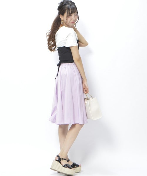 archives（アルシーヴ）の「ベルト付フレアスカート（スカート・レディース・ブラック/ベージュ/ラベンダー・MEDIUM）」の12枚目の写真